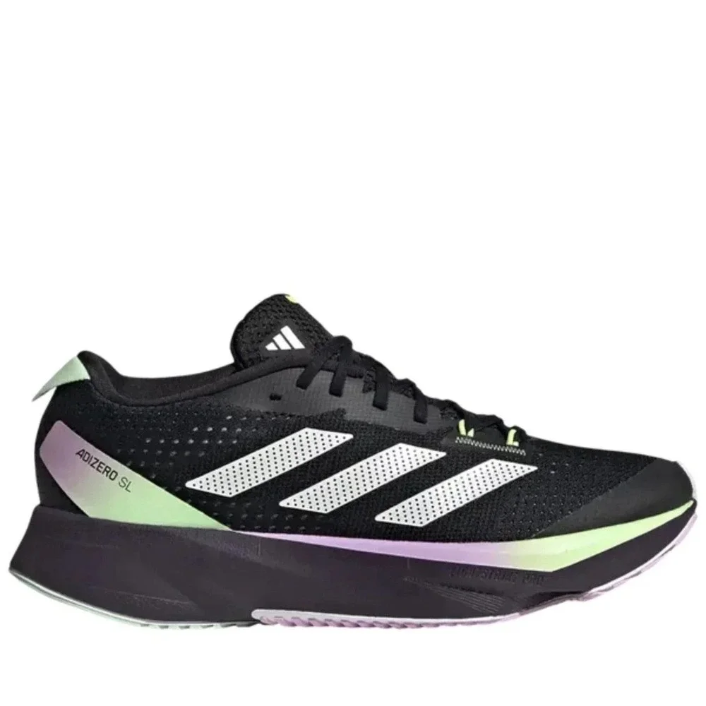 Adidas  Adizero SL Women's Size 6.5 Running Shoes Black Green Spark‎ IG8197  NEW